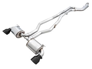 Toyota Supra Performance Exhaust - AWE Tuning - Cat-Back Touring, Non-Resonated, 5in Tips, Drone-Canceling Technology - Diamond Black - `20-`27